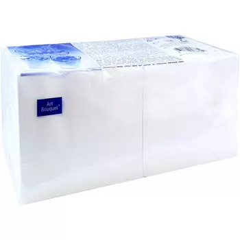 Салфетки Art bouquet бумажные белые 20х20 1сл 250л