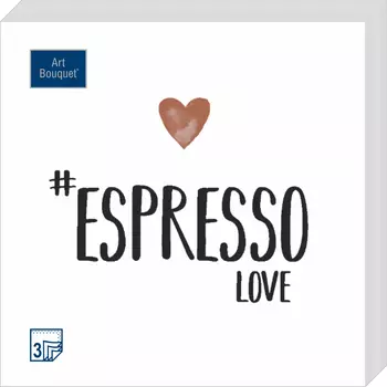 Салфетки Art bouquet бумажные еspresso love 33х33 3сл 20шт