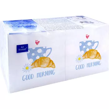 Салфетки Art bouquet бумажные good morning 20х20 2сл 250л