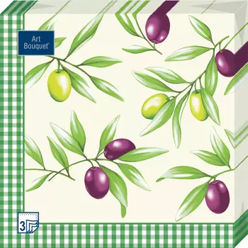 Салфетки Art bouquet бумажные оливки 33х33 3сл 20л