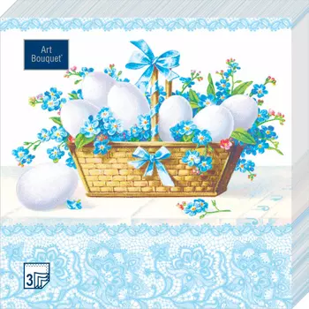 Салфетки Art bouquet бумажные пасхальная корзинка 33х33 3сл 20л
