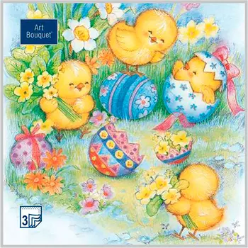 Салфетки Art bouquet бумажные пасхальные игры 33х33 3сл 20л
