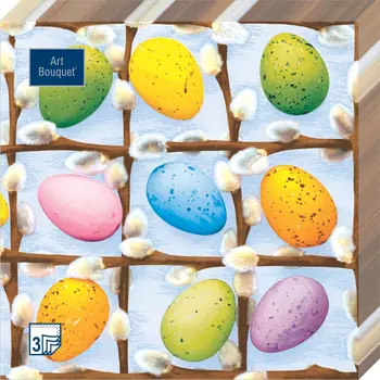 Салфетки Art bouquet бумажные пасхальные яйца 2 33х33 3сл 20л