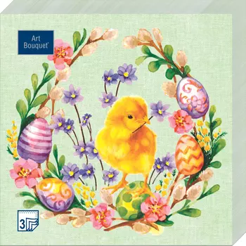 Салфетки Art bouquet бумажные пасхальный сюрприз 33х33 3сл 20л
