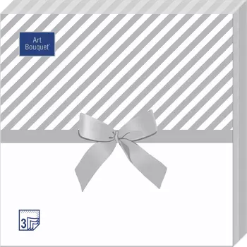 Салфетки Art bouquet бумажные подарок серебро 3сл 20л