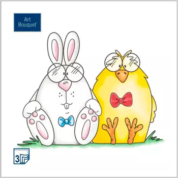 Салфетки Art bouquet бумажные сладкая парочка 33х33 3сл 20л