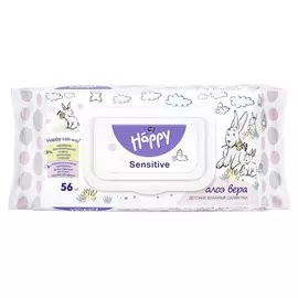 Салфетки Bella Baby Happy Sensitive Алое 56 шт