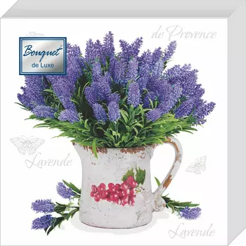 Салфетки Bouquet de luxe бумажные лаванда 24х24 3сл 25л