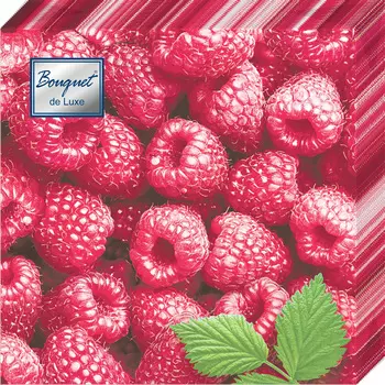 Салфетки Bouquet de luxe бумажные малина 24х24 3сл 25л