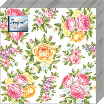 Салфетки Bouquet de luxe бумажные поле роз 24х24 3сл 25л