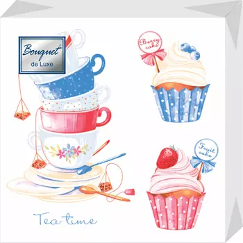 Салфетки Bouquet de luxe бумажные время чая 24х24 3сл 25л