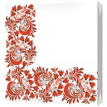 Салфетки Bulgaree green Вышивка красная декоративные 33х33, 3 слоя