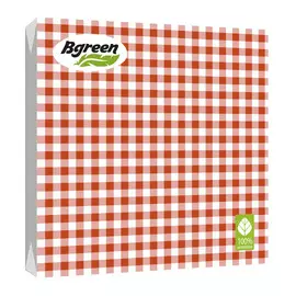 Салфетки бумажные Bulgaree Green Клетка красная трехслойные 33x33 см 20 шт