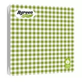 Салфетки бумажные Bulgaree Green Клетка зеленая трехслойные 33x33 см 20 шт