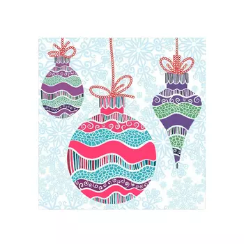 Салфетки бумажные Bulgaree green Новогодние игрушки 3 слоя 33Х33 см