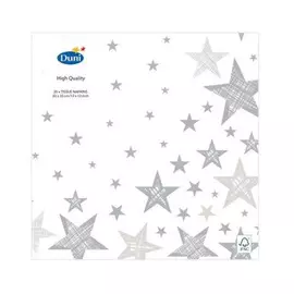 Салфетки бумажные Duni Shining Star White 33х33 см 20 шт