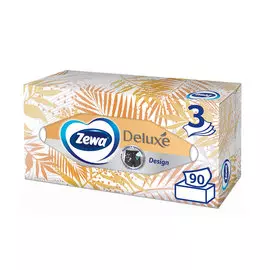 Салфетки бумажные Косметические Zewa Deluxe Дизайн, 3 слоя, 90 шт.