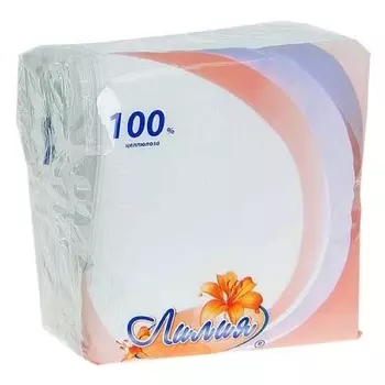 Салфетки бумажные Лилия 24х24 см 1 слой 100 шт