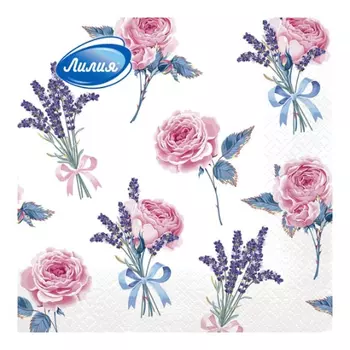 Салфетки бумажные Лилия Очарование 33Х33 2 сл 20 шт