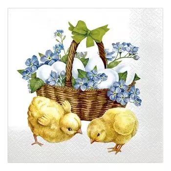Салфетки бумажные Pero Пасхальное лукошко 33х33 см 3 сл 20 л