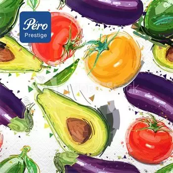 Салфетки бумажные Pero Prestige 33х33см Баклажан 3сл 20шт