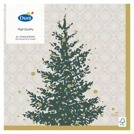 Салфетки бумажные трехслойные Duni Trees In Gold 33х33 см