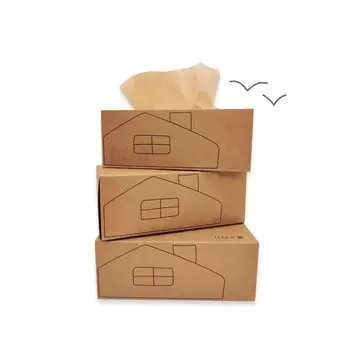 Салфетки бумажные Umbo Домик бамбук 3 слоя 120 шт х 3