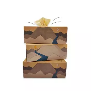 Салфетки бумажные Umbo Вулкан бамбук 3 слоя 120 шт х 3