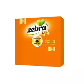 Салфетки бумажные Zebra 33х33 2слоя оранжевые 45шт