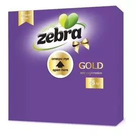 Салфетки бумажные Zebra 33х33 2слоя синие 45шт