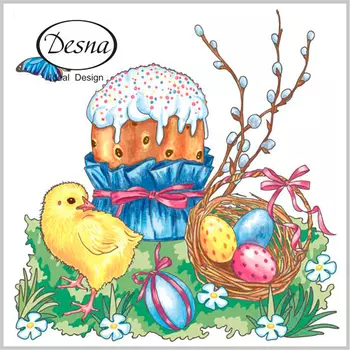 Салфетки Desna design бумажные пасха 24х24 1сл 40л