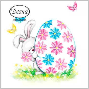 Салфетки Desna design бумажные пасхальный подарок 24х24 1сл 40л