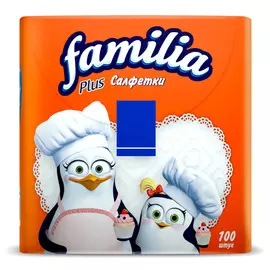 Салфетки Familia Plus 30х29 100 шт в ассортименте