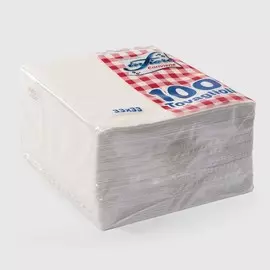 Салфетки Infiore 33x33см 100шт 2слоя белые