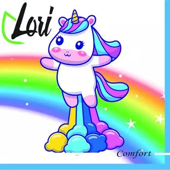 Салфетки Lori Comfort бумажные Единорог 2х-слойные 33х33 см, 16 шт