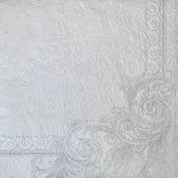 Салфетки Lori Luxury Барроко серебро 3х-слойные 33х33 см, 16 шт