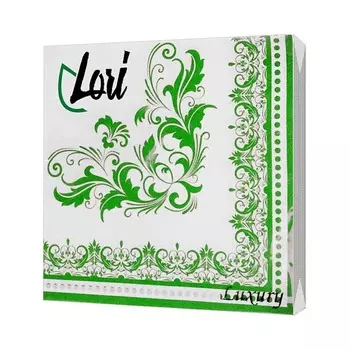 Салфетки Lori Luxury зелёные 3х-слойные 33х33 см, 16 шт