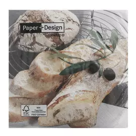 Салфетки Paper+design 3-х слойные свежий хлеб