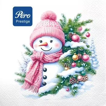 Салфетки Pero Prestige милый снеговик 33х33 см 3сл 20л