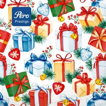 Салфетки Pero Prestige подарки 33х33 см 3сл 20л