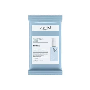 Салфетки Premial влажные косметические с тоником 15 шт