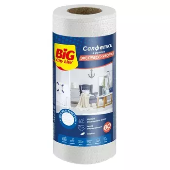 Салфетки вискозные Big City Life в рулоне 60 шт
