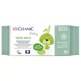 Салфетки влажные Cleanic Eco baby Vege Ecomilk 50 шт 0+