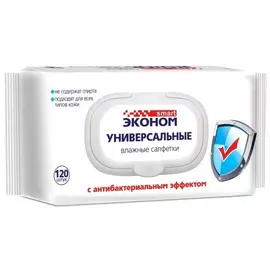 Салфетки влажные Эконом Smart антибактериальные 120 шт