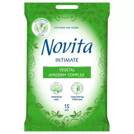 Салфетки влажные Novita Intimate Amiderm 15 шт