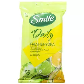 Салфетки влажные Smile Fresh&amp;hydra Citrus 15 шт