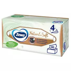 Салфетки Zewa Natural Soft бумажные косметические 80 шт