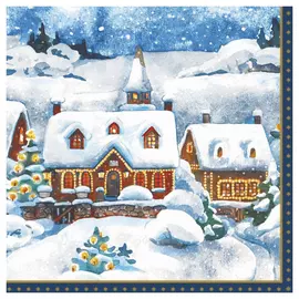 Салфетки Зимняя деревня 3 слоя 24х24 см