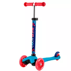 Самокат Maxiscoo Серия Baby 3-х колесный со светящимися колесами голубой