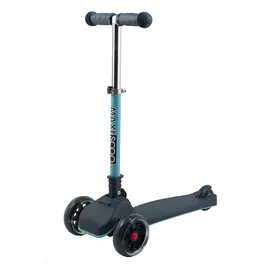 Самокат Трехколесный Складной Maxiscoo Mini со Светящимися Колесами, Индиго
